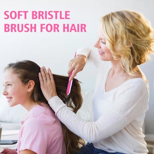 3 Pieces Hair Styling Comb Set Teasing Brush Rat Tail Comb Edge Brush for Edge&Back Brushing, Combing, Slicking Hair for Women (Pink) - Image 6