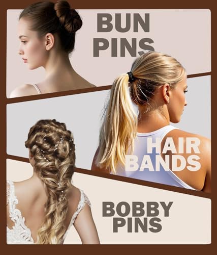 Hair Accessories Kit with 18 Stain Scrunchies for Women(S/M/L), 20 No Damage Seamless Hair ties, 100 Bobby Pins, Travel Organizer Box & Gift Pouch(6 Neutral Colors) - Image 7
