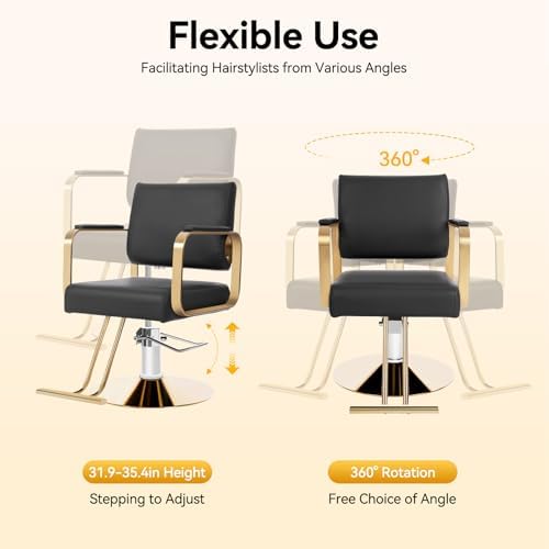 Barber Salon Chair for Hair Stylist w/Hydraulic Pump,360°Swivel - Image 4