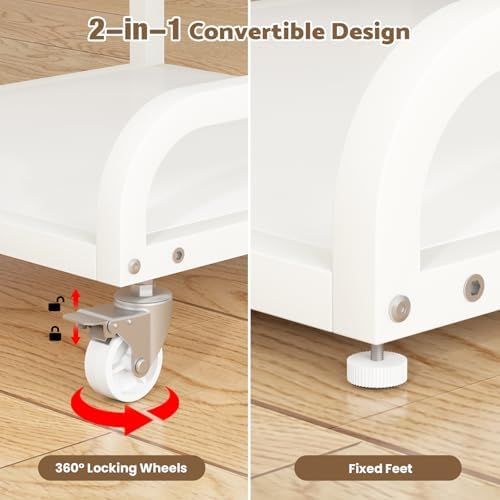 Adjustable Pedicure Foot Rest with PU Cushion, Mobile Cart & Storage - Image 6