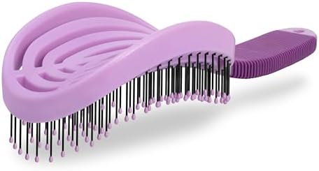 NuWay® DoubleC® Scalp Care Hair Brush – Patented Double Curve Design for Scalp Massage, Vented Blow-Dry Styling, Wet & Dry Hair, All Hair Types (Lavender) by NuWay4Hair