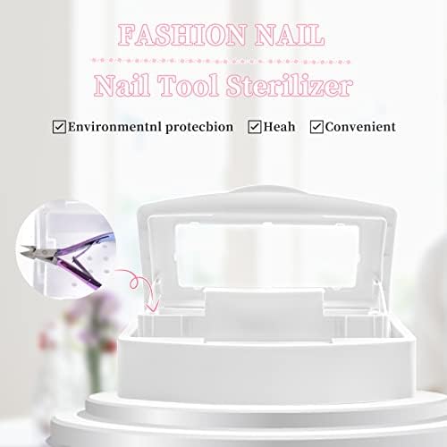 Nail Tool Sterilizer Box, Plastic Sterilizing Tray, Plastic Clean Sterilizing Box Storage Organizer for Nail, Tweezers, Eyelash Extensions, Hair Salon, Spa & Cutter Manicure Equipment(White) - Image 3