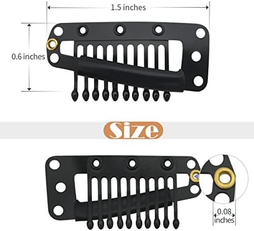 Dreamlover Hair Extension Clips, 10 Teeth, Black, 30 Pieces - Image 2
