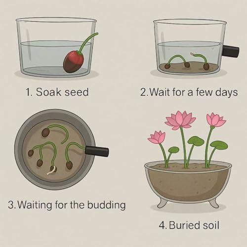 30PCS Premium Lotus Seeds for Planting in Water – Mixed Color Bowl Flower for Ponds, Bonsai, Indoor Water Gardens & Lotus Bowl Planter – Non-GMO, Easy Grow Water Lotus Seeds - Image 3