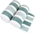 JML Bath Towels, 2 Pack, 27x55 in, Microfiber, Stripe Green by JML