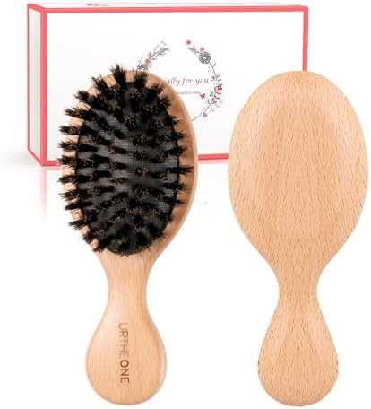 URTHEONE 100% Pure Mini Boar Bristle Hair Brush Small Travel Pocket Brush - Image 7