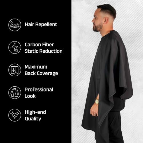 Barber Strong The Barber Cape Haircut Cover for Men, Hair Repelling and Static-Reducing Material, Water Resistant Fabric - Image 4