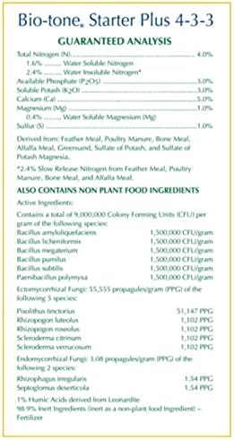 Espoma Organic Bio-Tone Starter Plus 4-3-3 Natural & Organic Starter Plant Food with Both Endo & Ecto Mycorrhizae; 25 lb. Bag; The Ultimate Starter Plant Food - Image 3