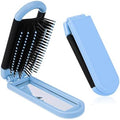 Folding Hair Brush with Mirror, Portable Travel Hairbrush for Women by Mozeat+Lens