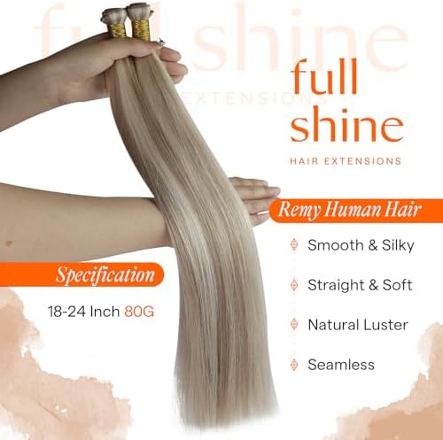 Full Shine Genius Weft Hair Extensions Human Hair for Women 18 Inch 80g - Image 2