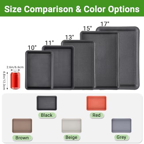 11 Inch Red Plant Saucer, 3 Packs Plastic Plant Trays for Pots, Plant Water Catcher Tray for Indoors Outdoor, Flower Planter - Image 3