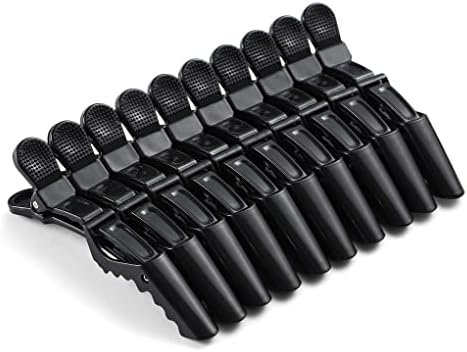10pcs/set Multicolor Croc Clips Transparent Plastic Hairdresser Clip Hair Styling Sectioning Barrettes Professional Non Slip Alligator Clip Salon DIY Accessories Hairpins (10pcs-Black-1) - Image 2