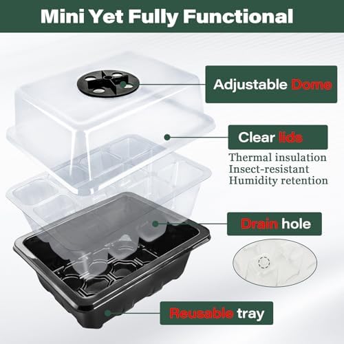 ZeeDix 2 Set Seed Starter Tray Kits with 30 Pack Coco Coir Pellets - Image 2