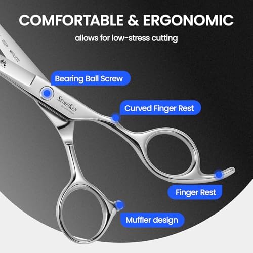 Hair Cutting Scissors Kit, 6" Haircut Scissors Set - Image 3