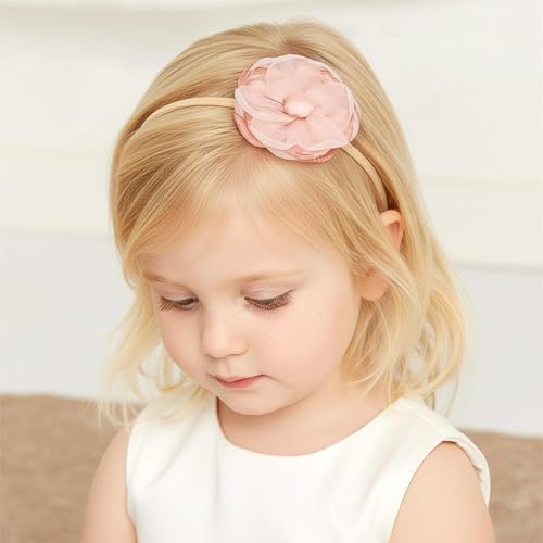 DRESHOW BQUBO Baby Girl Headbands with Flower Nylon Hairbands Handmade Hair Accessories for Newborn Infant Toddlers 10 Pack - Image 2