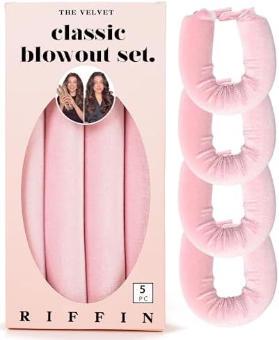 Classic Heatless Curls Overnight Rods No Heat Hair Curlers to Sleep in Foam Soft Hair Rollers for Thick & Long Hair Blowout Look, Heatless Flexible Curling Rod Set with Satin Wrap for Sleeping by RIFFIN