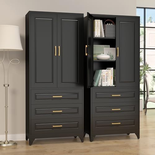 SteeLoong 75" Metal Storage Cabinet with Doors and 2 Adjustable Shelves - Image 7