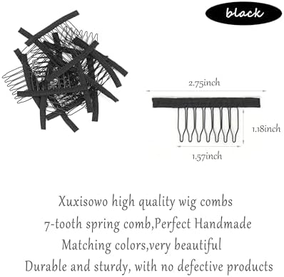 30 Pcs Wig Clips Wig Combs to Secure Wig 7-Teeth Wig Combs for Making Wig Caps (30 pcs, Black) - Image 2