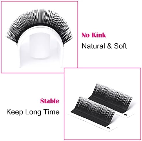 L Curl Lash Extensions Classic Eyelash Extensions Black Individual Lashes Soft Silk Eyelash Extension Supplies Professional Permanent (0.10L, 13mm) - Image 4