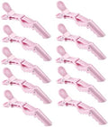 10pcs/set Multicolor Croc Clips Transparent Plastic Hairdresser Clip Hair Styling Sectioning Barrettes Professional Non Slip Alligator Clips Salon DIY Accessories Hairpins (10pcs-Light Pink) by Liasun