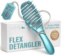 Earth & I Pain-Free Flex Detangler: Wet/Dry Curly Hair Brush, Teal Blue by EarthI