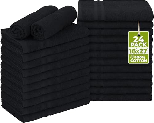 Utopia Towels Bleach Proof Salon Towels, Pack of 24, 16x27 in, Black by UTOPIATOWELS