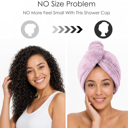 TENSTARS Microfiber Hair Towel Wrap for Women All Hair Types, 320GSM Thick - Image 5