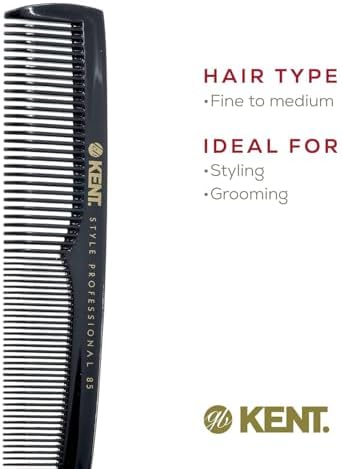 Kent SPC85 5 inch Salon-Style Dressing Cutting Comb with Wide and Fine Teeth Professional Barber Haircut Comb for Styling and Teasing, Hard Rubber, Anti-static, Unbreakable & Heat Resistant - Image 5