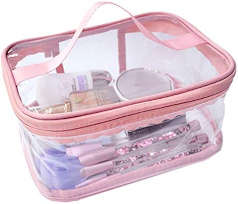 Toiletry Bag Makeup Cosmetic Clear Bag Portable Waterproof Transparent Travel Storage Pink by MOMO%27s+ANEMEL