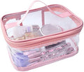 Toiletry Bag Makeup Cosmetic Clear Bag Portable Waterproof Transparent Travel Storage Pink by MOMO%27s+ANEMEL