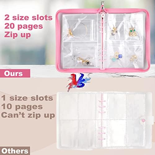 Travel Jewelry Organizer Transparent Jewelry Storage Book Set Pink - Image 5