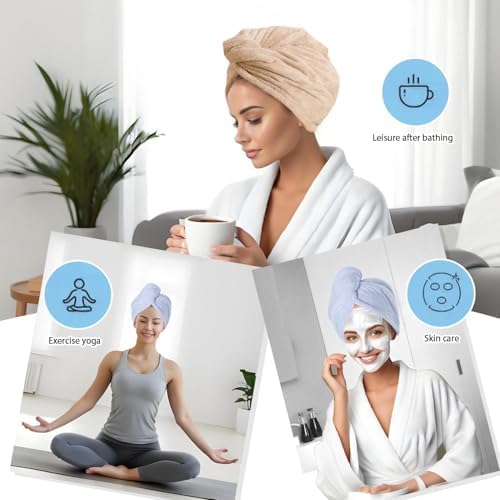 Microfiber Hair Drying Towel Wrap,Hair Turbans Towel for Wet Hair - Image 5