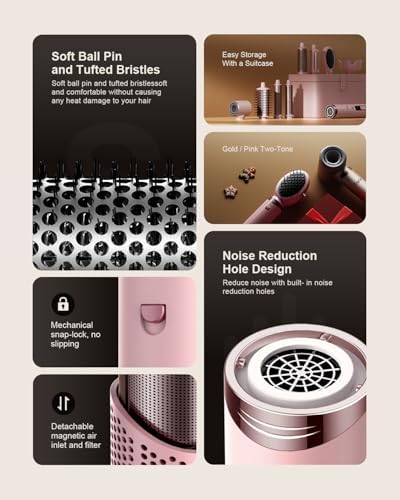 Tqcir 8 in 1 Hot Air Styler, Powerful Hair Dryer Brush with AutoWrap Curler - Image 6