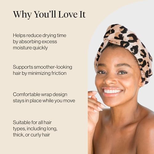 Kitsch Microfiber Hair Towel Wrap for Women - Leopard - Image 5