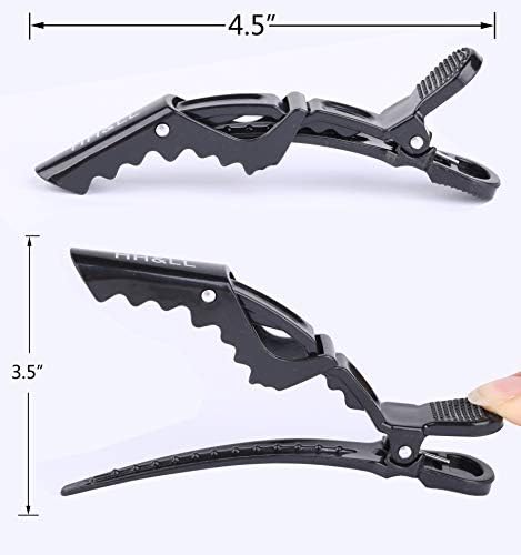 HH&LL Hair Clips for Women Wide Teeth & Double-Hinged Design Alligator Styling Sectioning Clips of Professional Hair Salon Quality - 10 Pack (Black+White) - Image 5