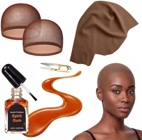 Leelosp Latex Bald Cap Kit for Adults Wig Cap Spirit Gum Kit by Leelosp