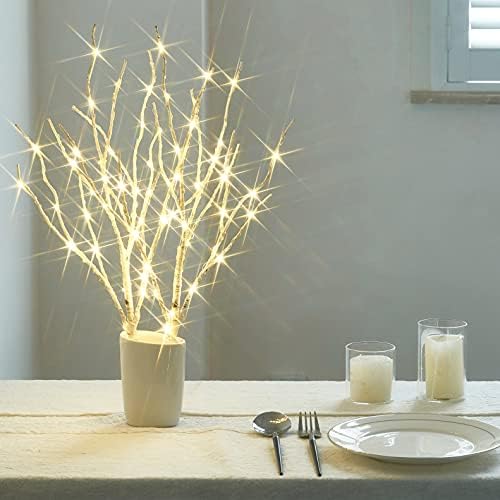 Birchlitland Lighted Birch Branches with Timer Battery Operated 18IN 70L Warm White LED Fairy Lights, Artificial Decorative Branch Lights for Home and Holiday Decoration Indoor Outdoor - Image 6