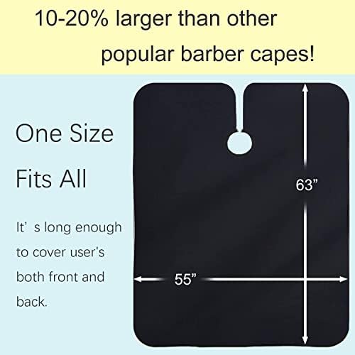 2 Pack Barber Hair Cutting Cape 55" x 63" Black - Image 5