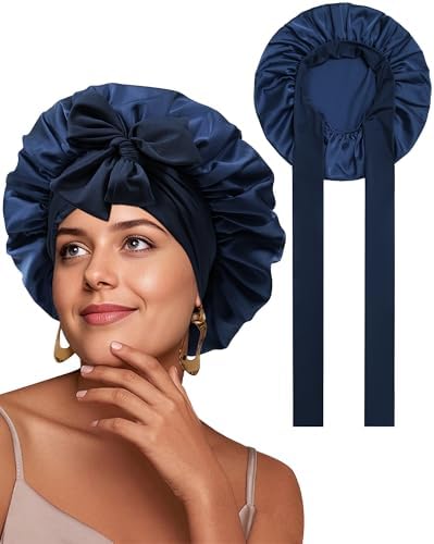 Satin Bonnet for Sleeping Women, Silk Sleep Bonnet for Curly Hair Wrap by CHLINS