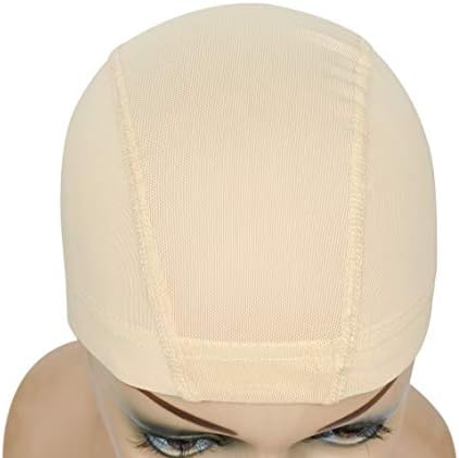 YANTAISIYU 2 Pcs/Lot Mesh Wig Caps with Wide Elastic Band Dome Cap for Wigs Making (Blonde Mesh Cap M) - Image 4