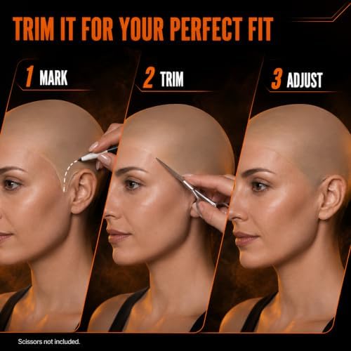 Latex Bald Cap for Adults, Realistic Nude Costume Cap - Image 3