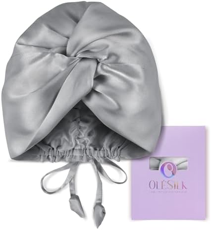 OLESILK Silk Hair Bonnet for Sleeping Women, 100% Mulberry Silk, Anti-Frizz by OLESILK