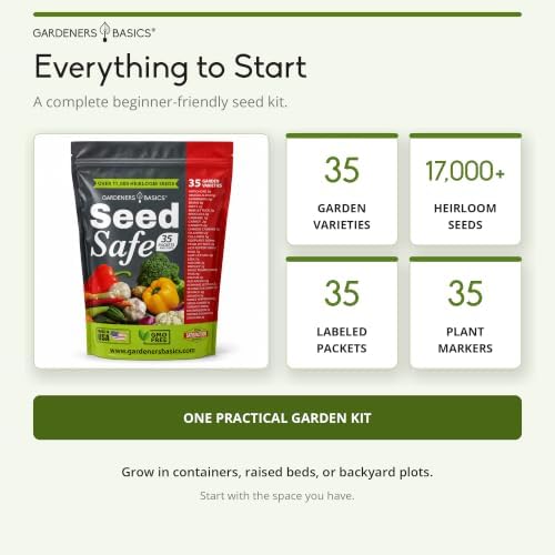 Gardeners Basics Seed Safe Beginner Garden Kit, 35 Varieties, 17,000+ Seeds - Image 2