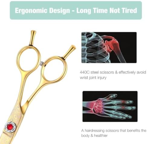 JASON Curved Hair Cutting Scissors - 6" Professional Trimming Shears - Image 5