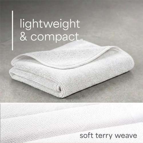 S&T INC. Microfiber Gym Towels, 3 Pack, 16" x 27", White - Image 5