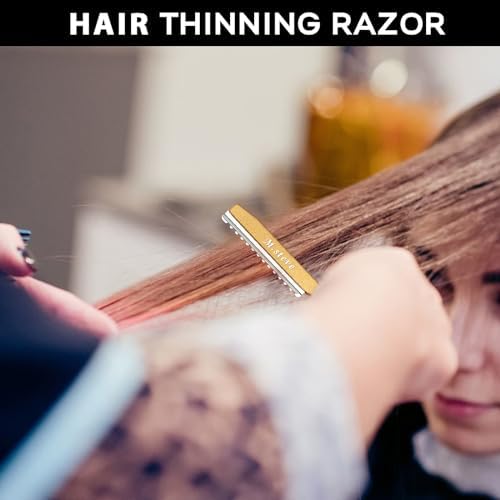 Hair Razors For Cutting Hair 6.89" with 10 Replacement Blades -Gold - Image 6