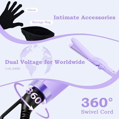 Ufree 5 in 1 Curling Wand Set with Flat Iron, 0.35"-1.25" Ceramic Barrels - Image 5