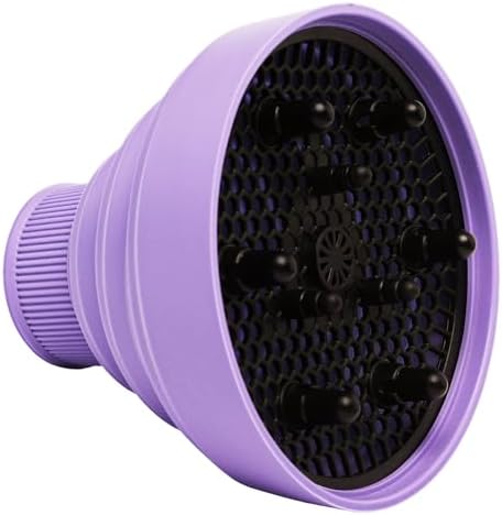 Universal Collapsible Hair Dryer Diffuser Attachment-Foldable Portable Travel and Easy Storage Fit Most Hair Dryers with Nozzle Diameter D-1.575Inch to 1.968 Inch (4-5cm)- Violet - Image 2