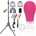 Beauty Star 63inch Tall Wig Stand Tripod with Head, 22in Canvas Mannequin Head with Adjustable Wigs Tripod Stand for Making Wigs Display Styling Including Wig Caps, Pins and Comb by BeautyStar