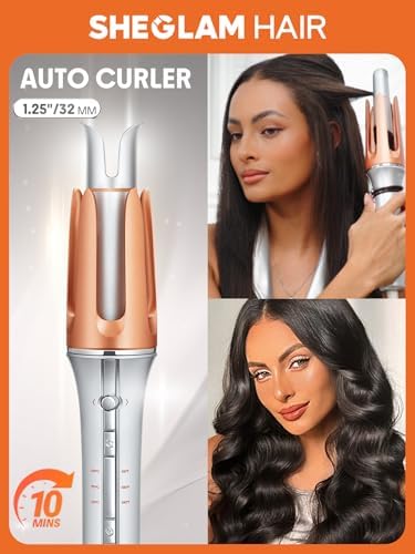 SHEGLAM Automatic Curling Iron 1 1/4 inch with 3 Temperatures Fast Heating, 2-Way Rotation, Anti-Scald, Anti-Tangle Rotating, Automatic Shut-Off for Hair Styling - Image 2